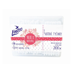 Papírové vatové tyčinky 100% natural Linteo 200 ks v boxu Dle obrázku 