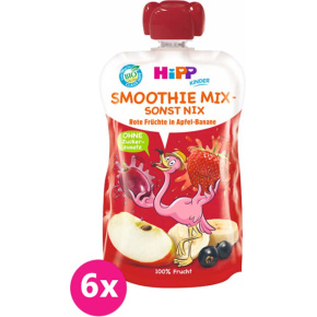 6x HiPP BIO Smoothie Jablko-Banán-Červené ovoce 120 ml