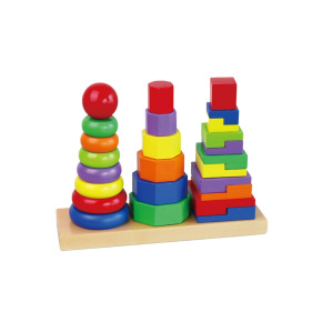 Dřevěné barevné pyramidy pro děti Viga Multicolor 
