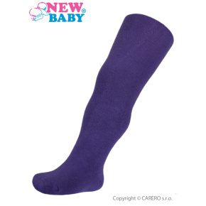 Dětské bavlněné jednobarevné punčocháče New Baby fialové Fialová 152 (11-12r)