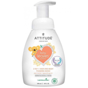 ATTITUDE Dětská mycí pěna 2v1 Baby leaves s vůní hruškové šťávy 295 ml