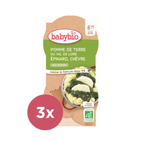 3x BABYBIO Příkrm brambory se špenátem, pastinákem a kozím sýrem 2x 200 g