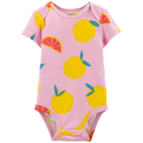 CARTER'S Body krátký rukáv Purple Lemon holka 6m