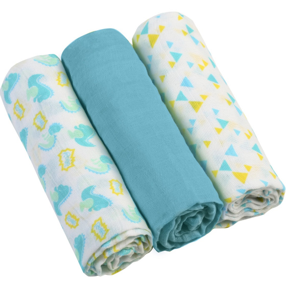 Baby ono Pleny mušelínové - Super soft 3ks - Modré