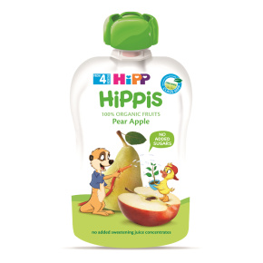 HiPP HiPPiS BIO Hruška, jablko 100 g, 4m+