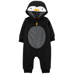CARTER'S Overal bez nožiček přechodný Black Penguin chlapec NB /vel.56