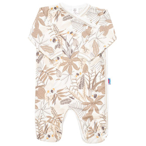 Kojenecký bavlněný overal s bočním zapínáním New Baby Lovely hnědý Hnědá 68 (4-6m)