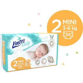 LINTEO BABY Premium Pleny jednorázové 2 MINI (3-6 kg) 136 ks