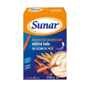 SUNAR Kaše mléčná krupicová na dobrou noc skořicová 225 g