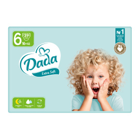 DADA Extra Soft Pleny jednorázové 6 Extra Large (16 kg+) 39 ks