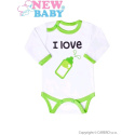 Body s potiskem New Baby 50% MAMINKA + 50% TATÍNEK - 100% JÁ zelené Zelená 80 (9-12m)