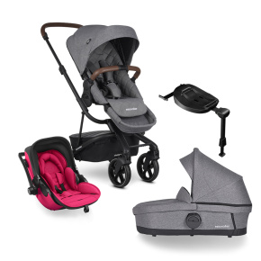 EASYWALKER Kočárek kombinovaný Harvey3 Premium 4v1 Diamond Grey/Berry Pink