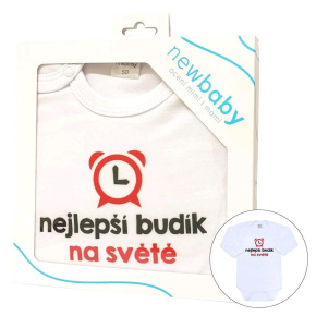 Body s potiskem New Baby nejlepší budík na světě - dárkové balení Červená 86 (12-18m)