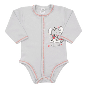 Kojenecké celorozepínací body New Baby Mouse šedé Šedá 68 (4-6m)