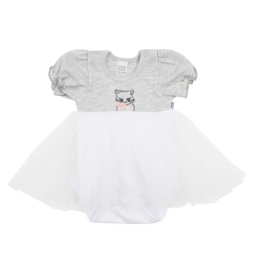 Kojenecké body s tylovou sukýnkou New Baby Wonderful šedé Šedá 56 (0-3m)