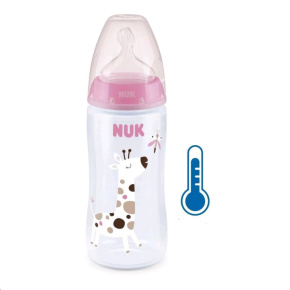 Kojenecká láhev NUK FC+Temperature Control 300 ml BOX-Flow Control savička pink Růžová 