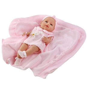 Luxusní dětská panenka-miminko Berbesa Ema 39cm Růžová 