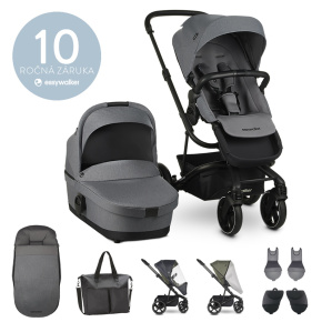 EASYWALKER Set XXL kočárek kombinovaný Harvey3 Fossil Grey s příslušenstvím