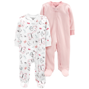 CARTER'S Overal na zip Sleep&Plays Pink Garden dívka LBB 2ks PRE, vel. 46