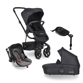 EASYWALKER Kočárek kombinovaný Harvey3 Premium 4v1 Jet Black All Black/Grey Melange-Hot Red