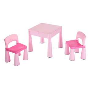 Dětská sada stoleček a dvě židličky NEW BABY růžová Růžová 