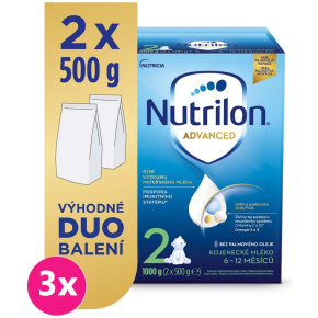 3x NUTRILON 2 Advanced pokračovací kojenecké mléko 1 kg, 6+