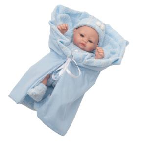 Luxusní dětská panenka-miminko chlapeček Berbesa Charlie 28cm Modrá 