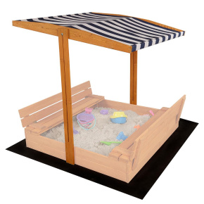 Stříška pro dětské dřevěné pískoviště Baby Mix 120x120 cm modro-bílá Modrá 